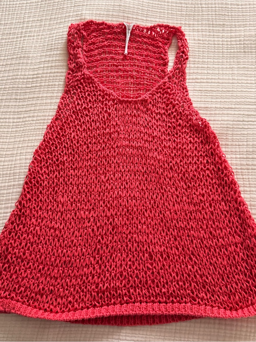 Anthropologie Coral Open-Weave Racerback Tank